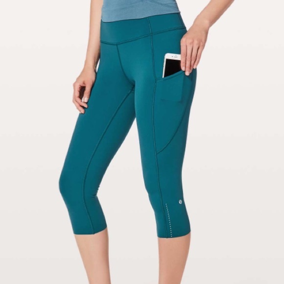 lululemon athletica Pants - Lululemon Fast and Free Crop 19” Dark Uniform Blue